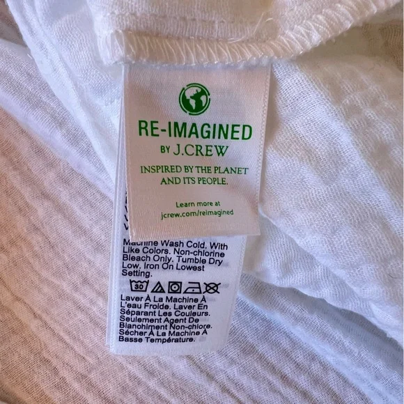 NWT J.CREW White Soft Cotton Gauze V-Neck Long Sleeve Midi Dress M - Picture 11 of 15